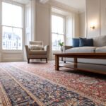 a freshly cleaned Axminster carpet in a stylish London apartment living room